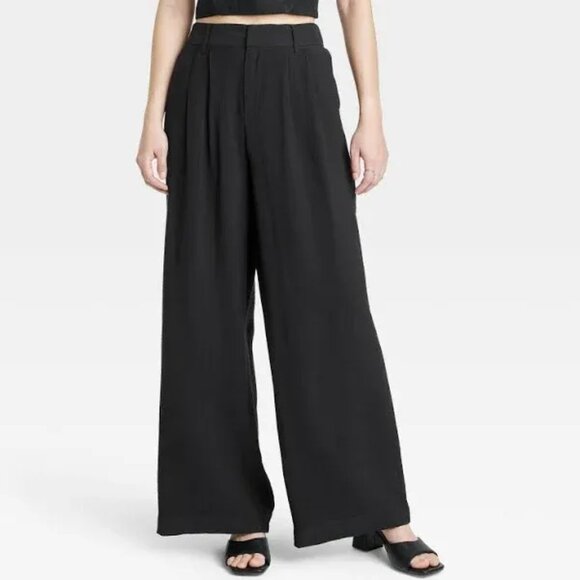 A New Day Size 6 High-Rise Wide-Leg Dress Pants Black NEW - Picture 1 of 5